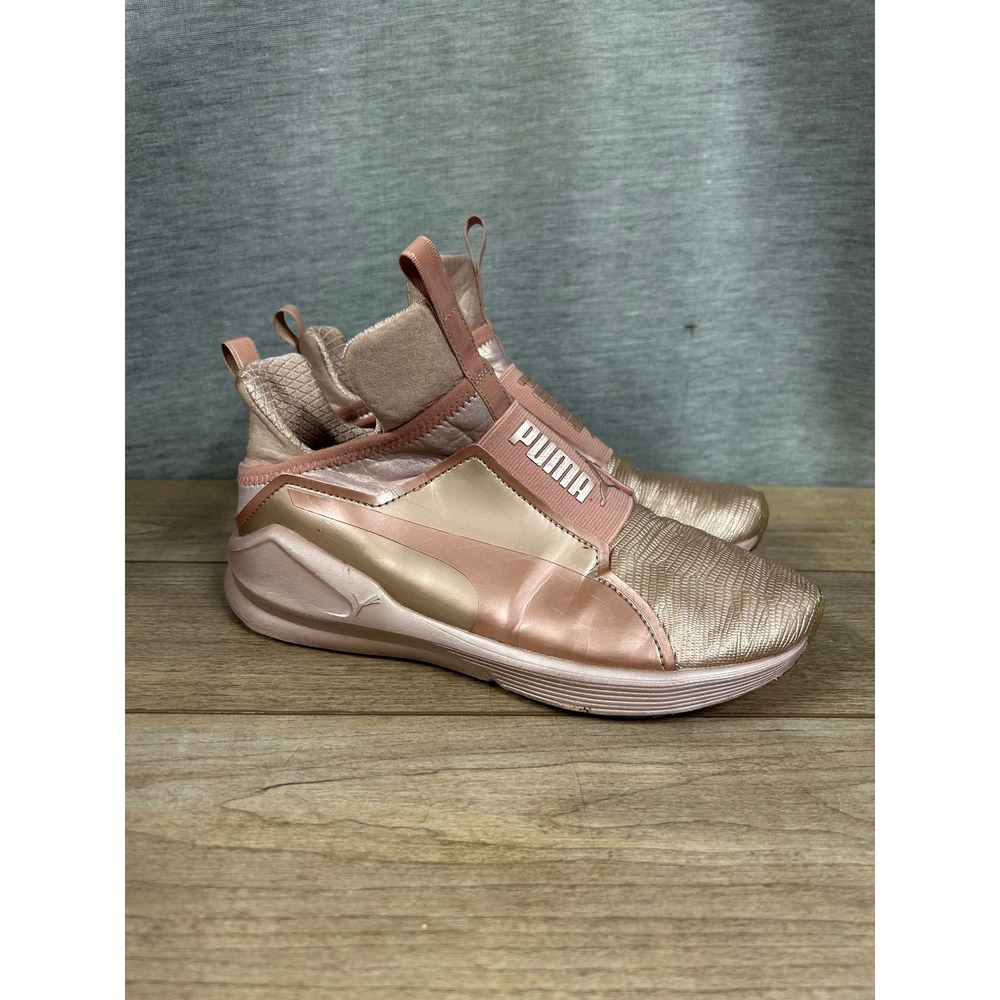 Puma Fierce Metallic Rose Gold Copper High Top Slip On Sneakers Womens 7